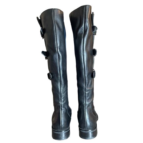 Ecco Hobart Buckle Tall knee Riding boot black leather size EU42 US 11 / 11 1/2 - Picture 6 of 13